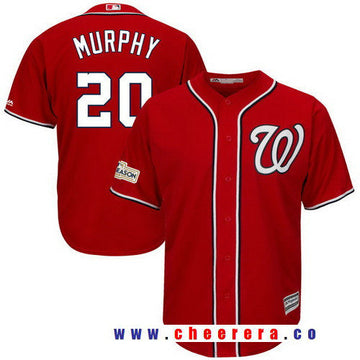 Daniel Murphy Majestic Washington Nationals scarlet jersey