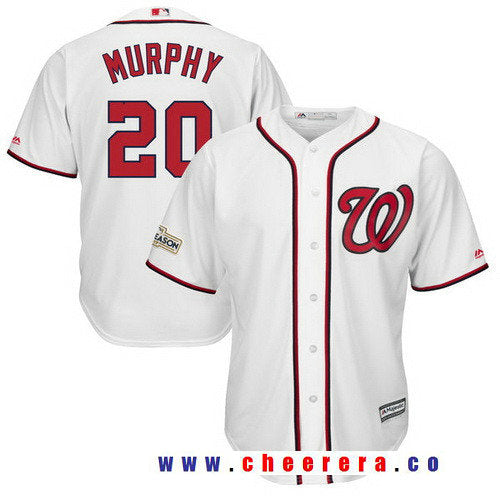 Daniel Murphy Majestic Washington Nationals white jersey