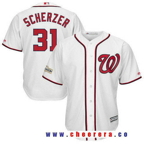 Max Scherzer Majestic Washington Nationals white jersey