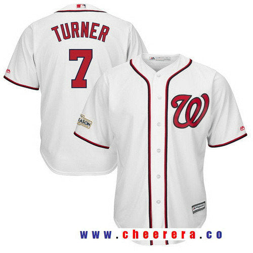 Trea Turner Majestic Washington Nationals white jersey