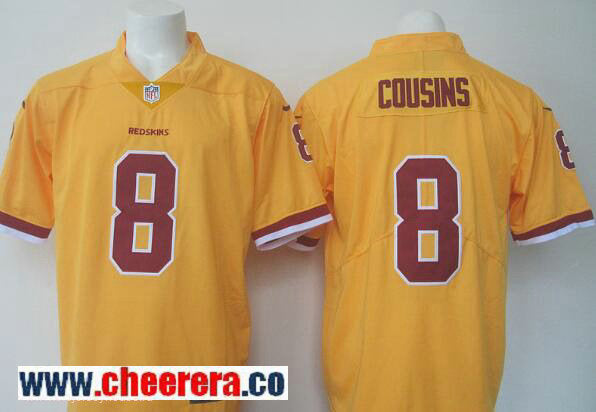 Kirk Cousins Washington Commanders gold Color Rush jersey