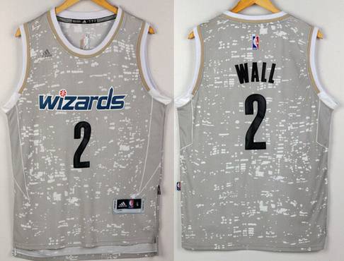 John Wall Adidas Washington Wizards gray jersey