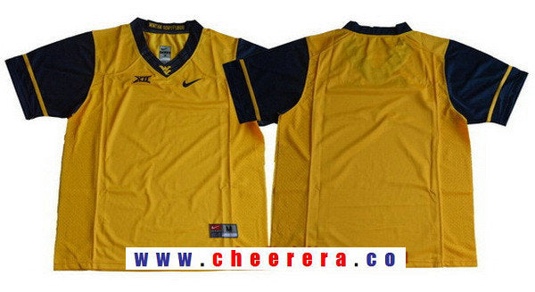 Custom West Virginia Mountaineers yellow Limited jersey
