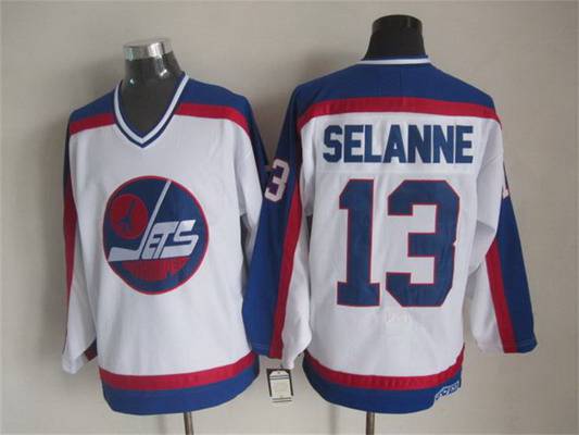 Teemu Selanne Winnipeg Jets white Throwback jersey