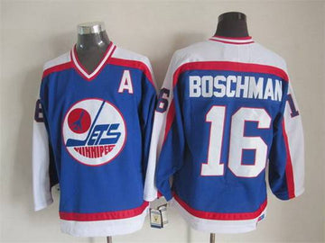 Laurie Boschman Winnipeg Jets blue Throwback jersey
