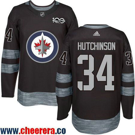 Michael Hutchinson Winnipeg Jets black jersey