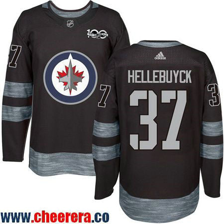 Connor Hellebuyck Winnipeg Jets black jersey