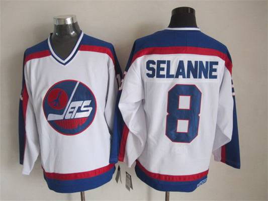 Teemu Selanne Winnipeg Jets white Throwback jersey