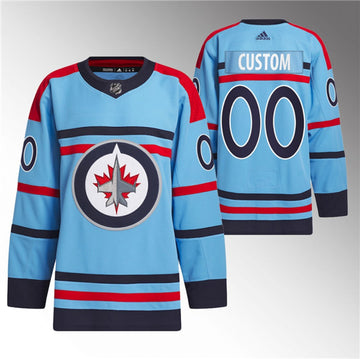 Custom Winnipeg Jets blue jersey
