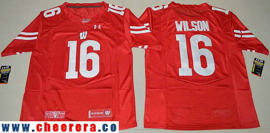 Russell Wilson Wisconsin Badgers red jersey