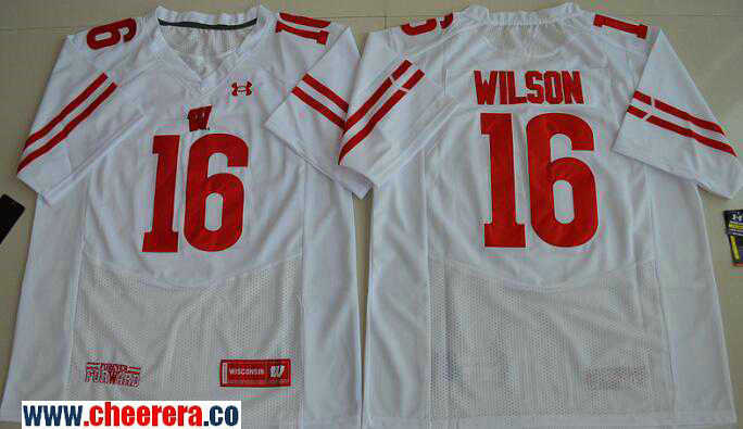 Russell Wilson Wisconsin Badgers white jersey
