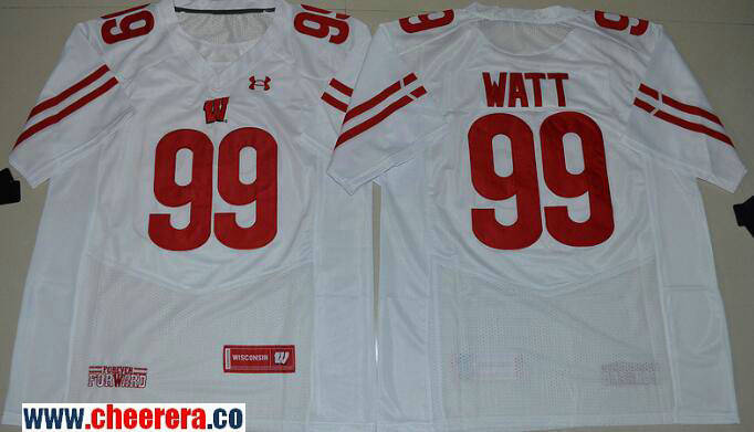 J. Watt Wisconsin Badgers white jersey
