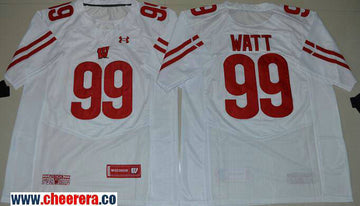 J. Watt Wisconsin Badgers white jersey