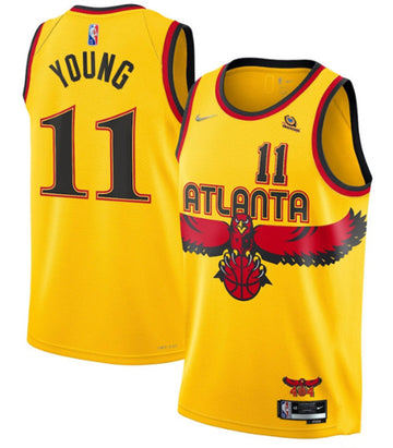 Men Trae Young Atlanta Hawks yellow jersey