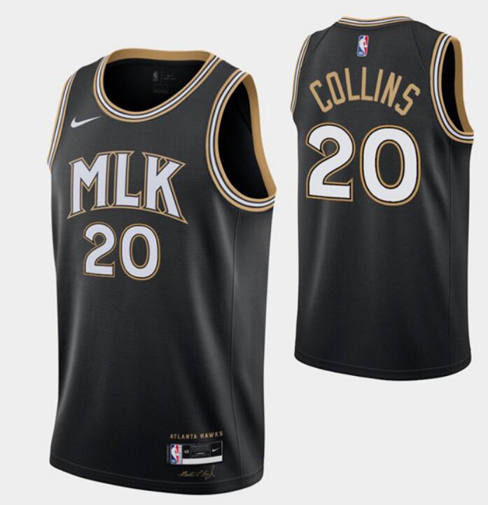 Men John Collins Atlanta Hawks black jersey