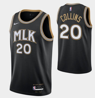Men John Collins Atlanta Hawks black jersey