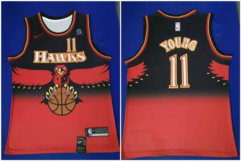 Men Atlanta Hawks red Throwback jersey