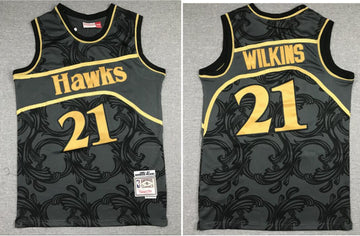 Men Atlanta Hawks black Throwback jersey