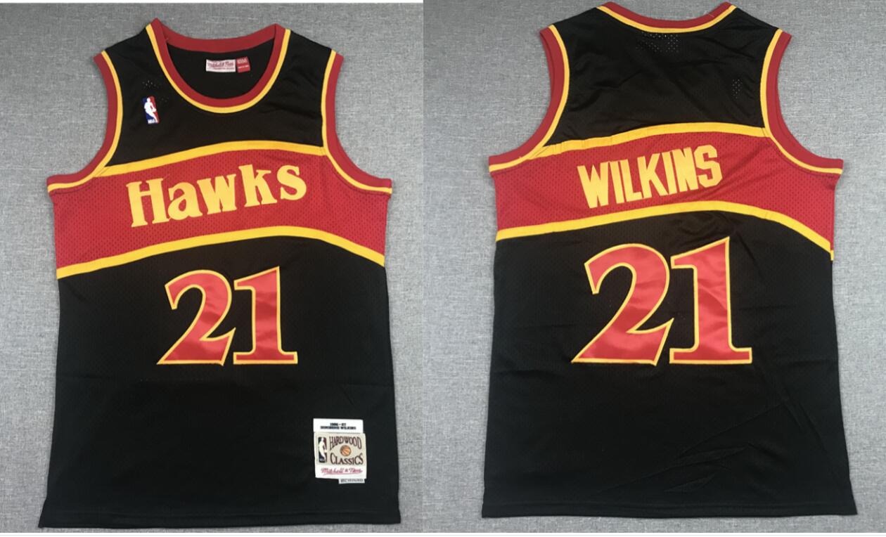 Men Atlanta Hawks black Throwback jersey