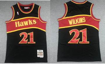 Men Atlanta Hawks black Throwback jersey