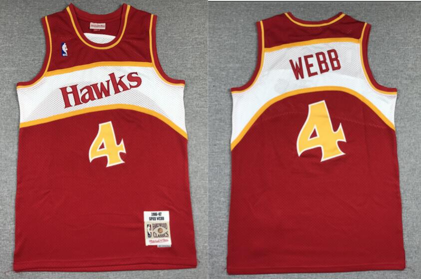 Men Atlanta Hawks red Throwback jersey