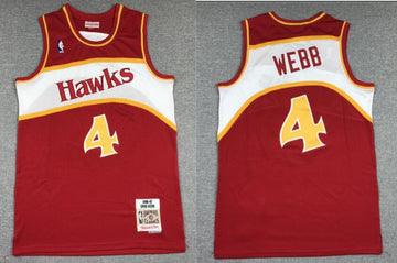 Men Atlanta Hawks red Throwback jersey