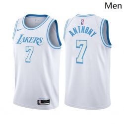 Men Carmelo Anthony Los Angeles Lakers white jersey
