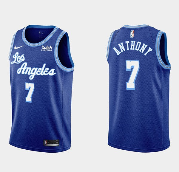 Men Carmelo Anthony Los Angeles Lakers blue Classic jersey
