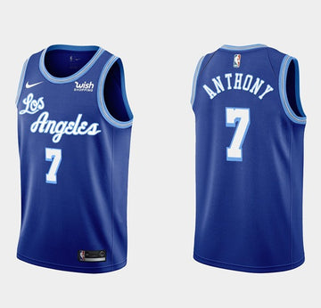 Men Carmelo Anthony Los Angeles Lakers blue Classic jersey