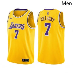 Men Carmelo Anthony Los Angeles Lakers gold jersey