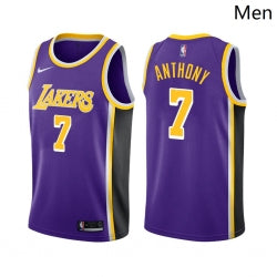 Men Carmelo Anthony Los Angeles Lakers purple jersey