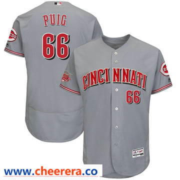 Yasiel Puig Cincinnati Reds gray jersey