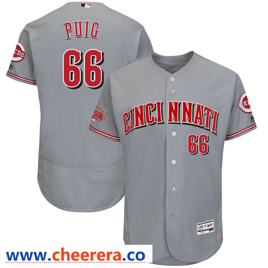 Yasiel Puig Cincinnati Reds gray jersey