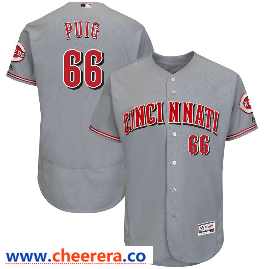 Yasiel Puig Cincinnati Reds gray jersey