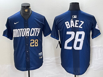 Javier Baez Number Detroit Tigers navy City Connect jersey
