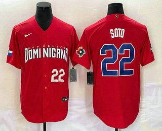 Juan Soto Number Dominican Republic Baseball red Classic jersey