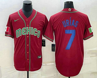 Julio Urias Mexico Baseball red Classic jersey