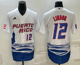 Francisco Lindor Number Puerto Rico Baseball white Classic jersey