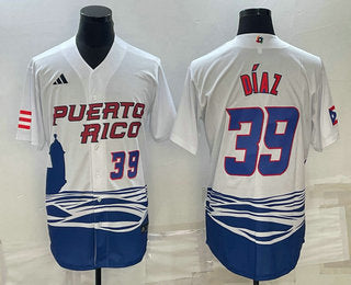 Edwin Diaz Number Puerto Rico Baseball white Classic jersey