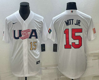 USA Bobby Witt Jr Number USA Baseball white Replica jersey