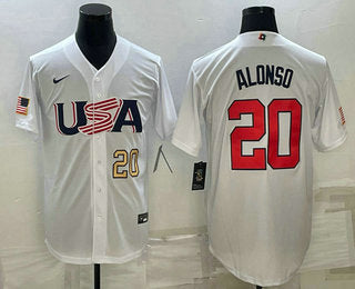 USA Pete Alonso Number USA Baseball white Classic jersey