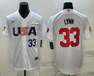 USA Lance Lynn Number USA Baseball white Classic jersey