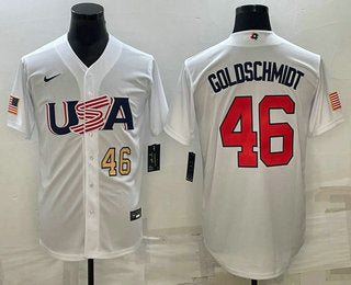 USA Paul Goldschmidt Number USA Baseball white Classic jersey