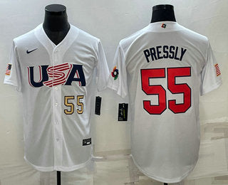 USA Ryan Pressly Number USA Baseball white Classic jersey