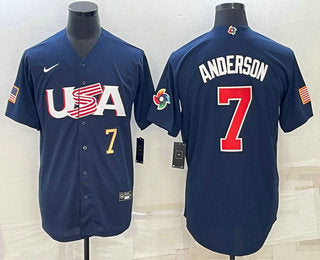USA Tim Anderson Number USA Baseball navy Classic jersey
