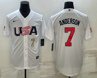 USA Tim Anderson Number USA Baseball white Classic jersey