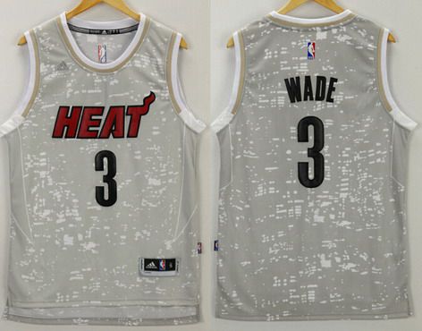 Dwyane Wade Adidas Miami Heat gray jersey