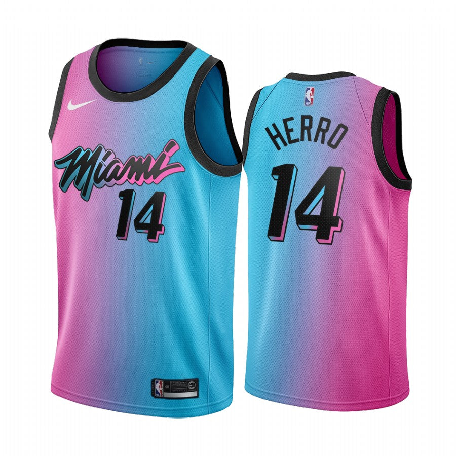 Herro Blue Miami Heat pink jersey