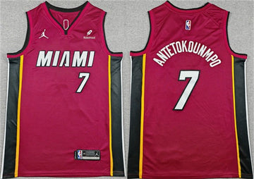 Giannis Antetokounmpo Miami Heat red jersey