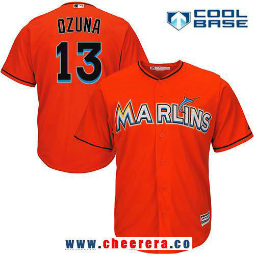 Marcell Ozuna Miami Marlins orange Alternate jersey